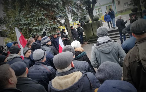 Protest rolników w Sępólnie (video)