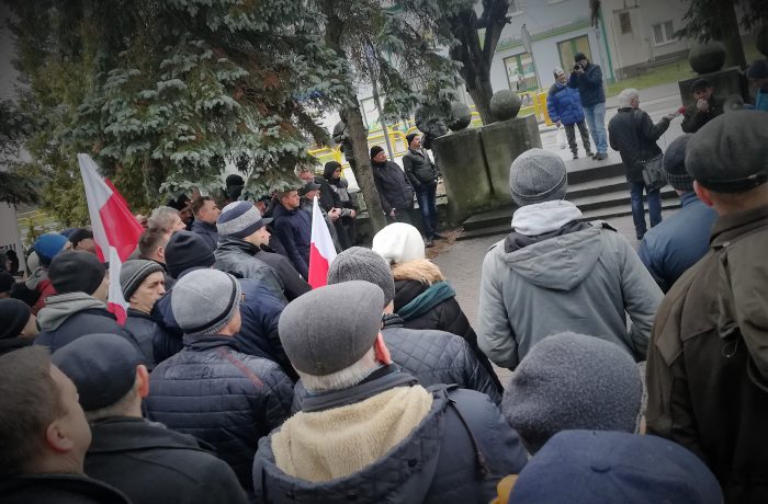 Protest rolników w Sępólnie (video)